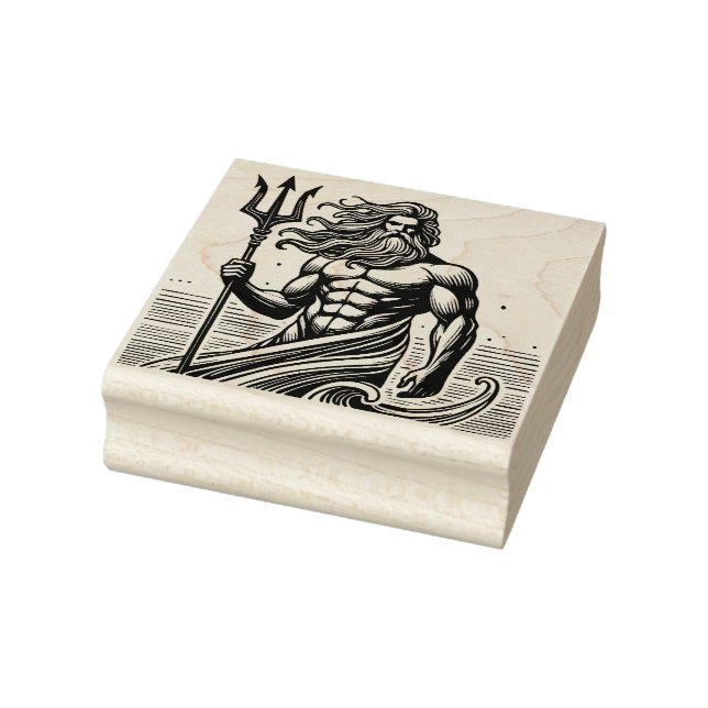 Carimbo De Borracha Crie Seu Próprio Emblema do Deus Grego Poseidon Oc (Carimbo)