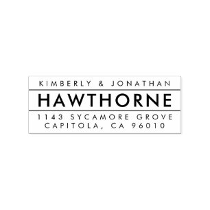 Carimbo De Borracha Crie seu próprio endereço de devolução de Casal mo