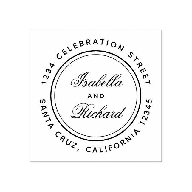 Carimbo De Borracha Crie Seu Próprio Endereço De Devolução De Casament (Impressão)