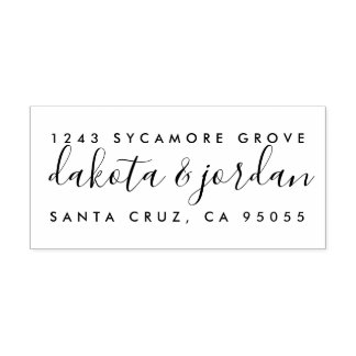 Carimbo De Borracha Crie seu próprio endereço de devolução de script d