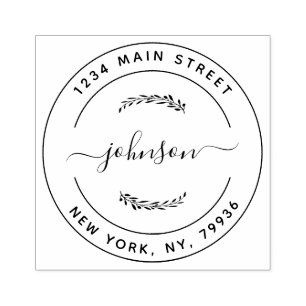 Carimbo De Borracha Crie seu próprio endereço de devolução moderno e r