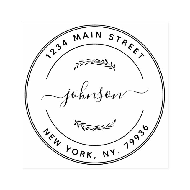 Carimbo De Borracha Crie seu próprio endereço de devolução moderno e r (Impressão)