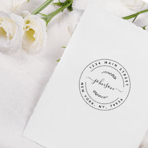 Carimbo De Borracha Crie seu próprio endereço de devolução moderno e r