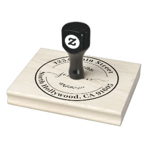 Carimbo De Borracha Crie seu próprio endereço de devolução redonda de