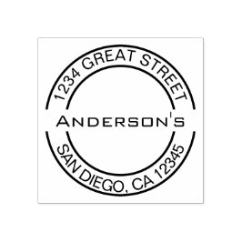 Carimbo De Borracha Crie seu próprio endereço de devolução redonda ele