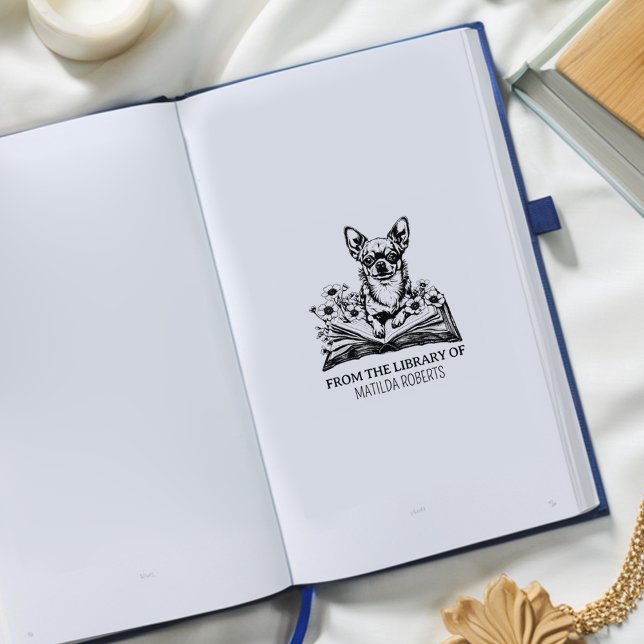 Carimbo De Borracha Crie Seu Próprio Ex-Libris Chihuahua (Criador carregado)