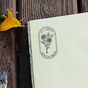 Carimbo De Borracha Crie seu próprio Ex Libris de Flores