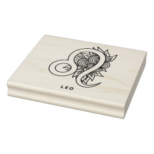 Carimbo De Borracha Crie Seu Próprio Leão Zodíaco Elegante