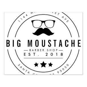 Carimbo De Borracha Crie seu próprio logotipo comercial de barbagem ci