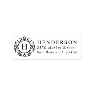 Carimbo De Borracha Crie seu próprio Monograma e nome Endereço de devo