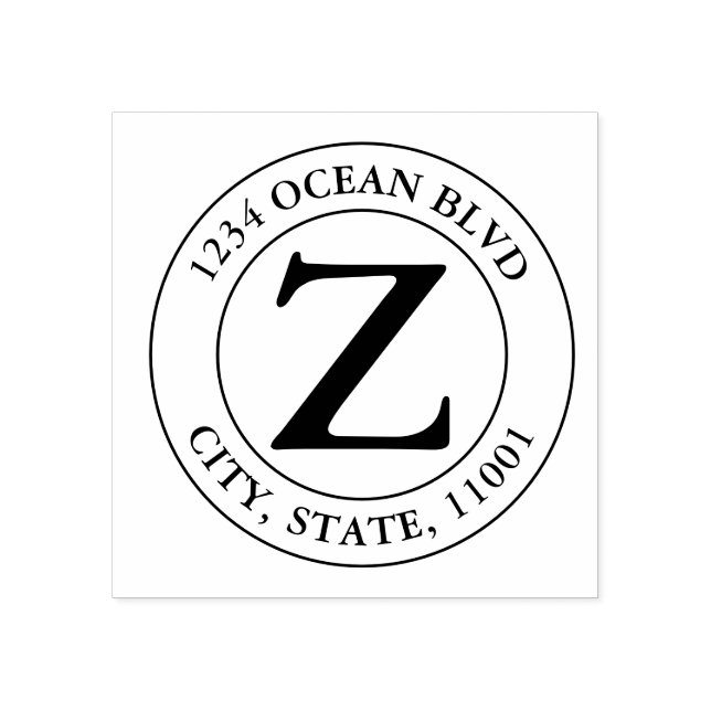 Carimbo De Borracha Crie seu próprio nome da família de monogramas mod (Impressão)