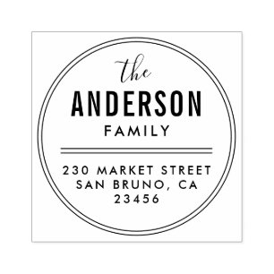 Carimbo De Borracha Crie seu próprio nome de família Roda Endereço de 