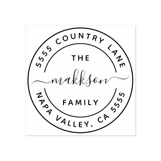 Carimbo De Borracha Crie seu próprio nome familiar Endereço de devoluç (Impressão)