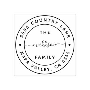 Carimbo De Borracha Crie seu próprio nome familiar Endereço de devoluç