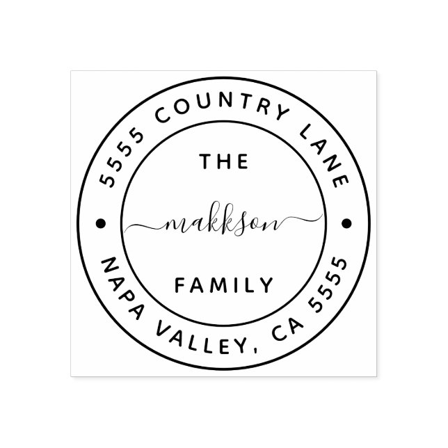 Carimbo De Borracha Crie seu próprio nome familiar Endereço de devoluç (Impressão)