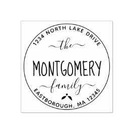 Carimbo De Borracha Crie seu próprio nome moderno da família Endereço 