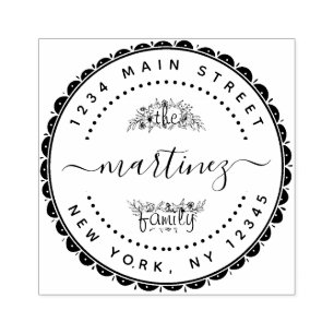 Carimbo De Borracha Crie seu próprio nome moderno da família Endereço