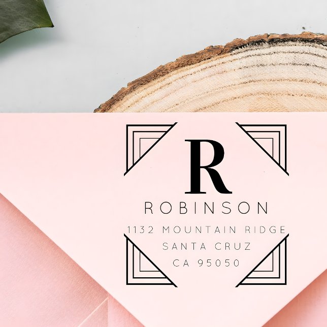 Carimbo De Borracha Crie seu próprio nome monograma Endereço de devolu (Criador carregado)