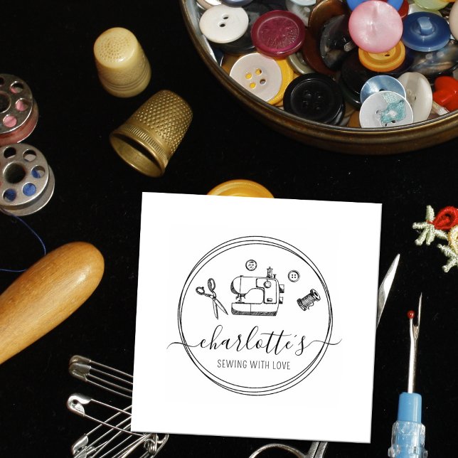 Carimbo De Borracha Crie sua própria costura de script (Criador carregado)