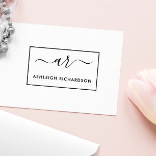 Carimbo De Borracha Crie suas próprias Iniciais de Script e Nome Perso