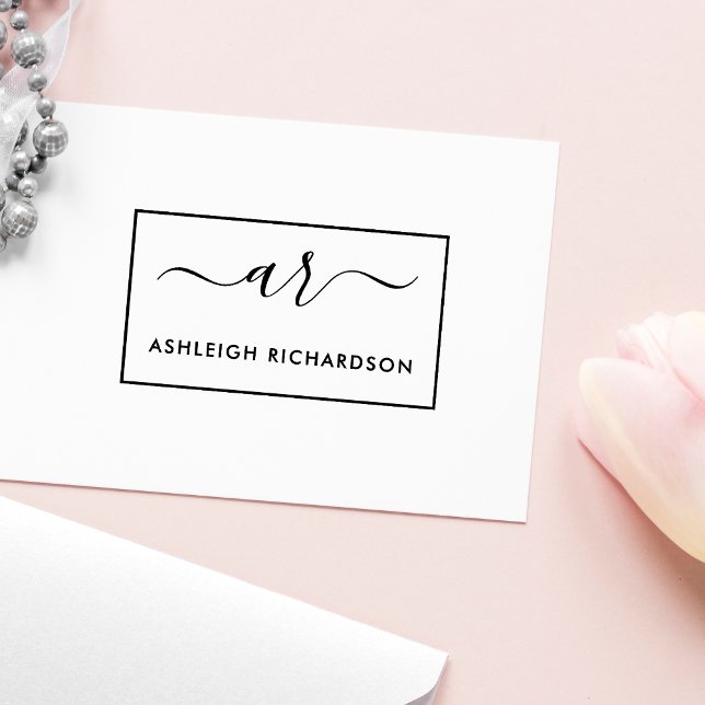 Carimbo De Borracha Crie suas próprias Iniciais de Script e Nome Perso (Criador carregado)