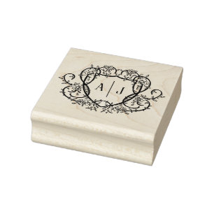 Carimbo De Borracha Crista de Monograma Rose Rambling Jardim Inglês