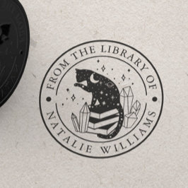 Carimbo De Borracha Cristal Cat Star Pencil Moon da Biblioteca de