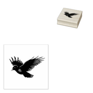 Carimbo De Borracha Crow de colheita moderna