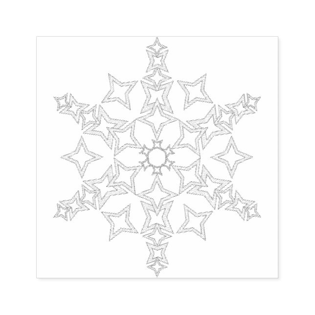 Carimbo De Borracha Crystal Snowflake (Impressão)