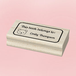 Carimbo De Borracha Cuddly Bear 'This Book Belongs To' Stamp