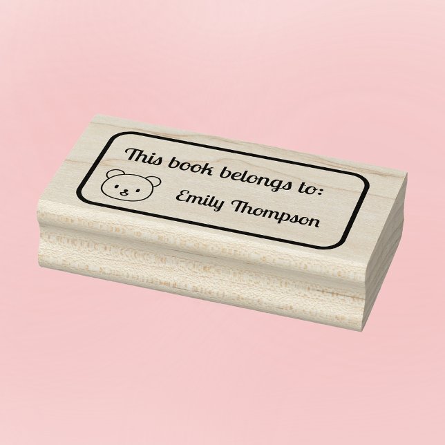 Carimbo De Borracha Cuddly Bear 'This Book Belongs To' Stamp (Criador carregado)