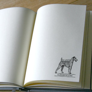 Carimbo De Borracha Cuja Biblioteca de Colheita Terrier Irish Dog Ex L