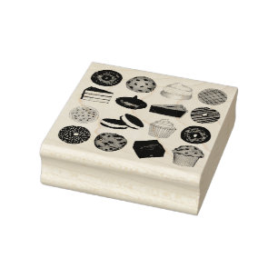 Carimbo De Borracha Cupcake de torta de bolos Foodie Muffin Cake