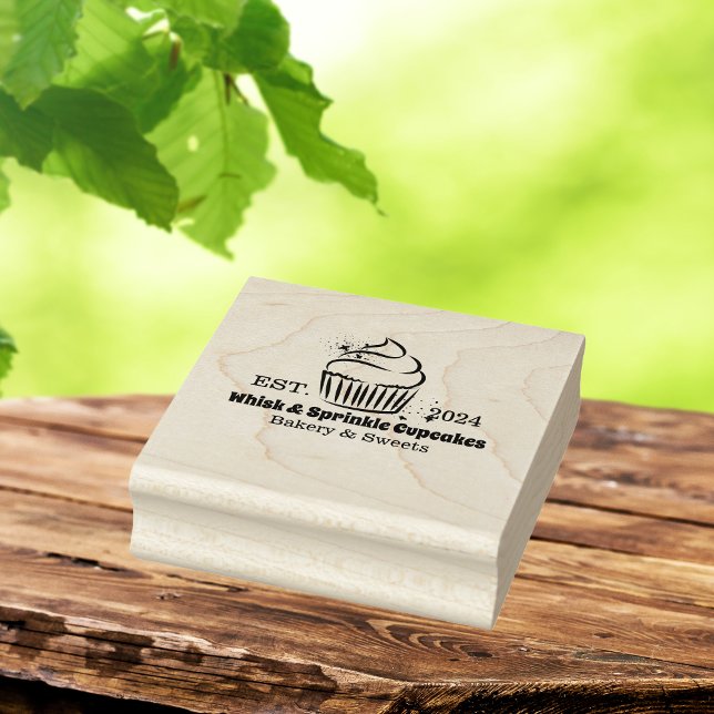 Carimbo De Borracha Cupcake Padaria Chef Catering Business (Criador carregado)