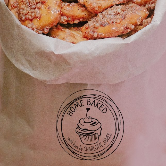 Carimbo De Borracha Cupcakes assados modernos em casa (Criador carregado)