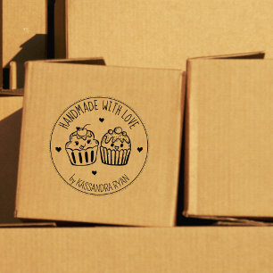 Carimbo De Borracha Cupcakes Engraçados, Feitos À Mão Com Amor,