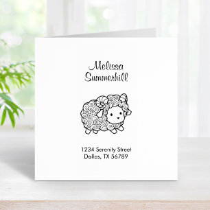 Carimbo De Borracha Curly Casaco Little Sheep Ram Address
