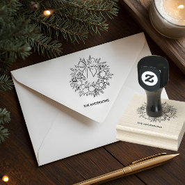 Carimbo De Borracha Custom Christmas Wreath