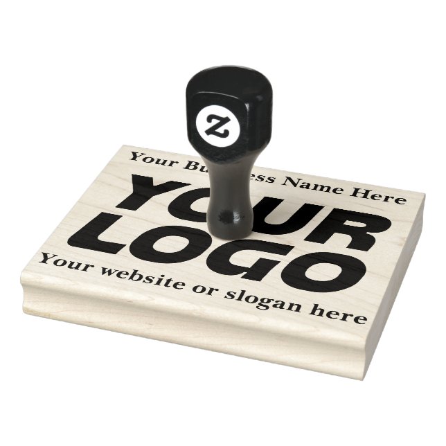 Carimbo De Borracha Custom Elegant XXL Large Business Logo and Text (Carimbo)