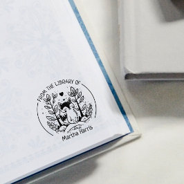 Carimbo De Borracha Custom From the Library Of, Cute Fox 