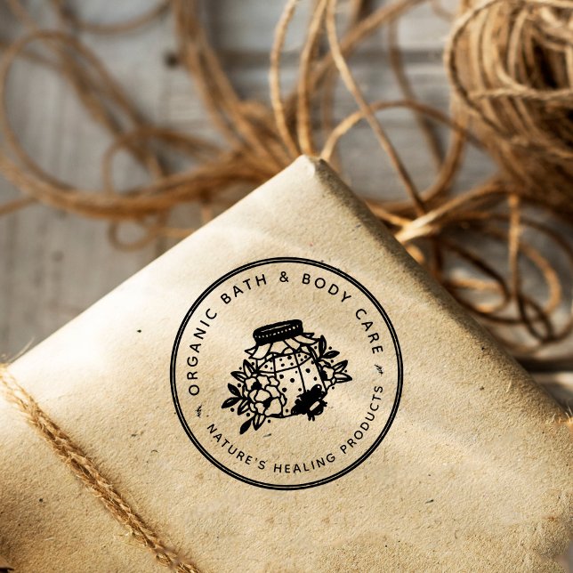 Carimbo De Borracha Custom Logo Small Business & Handmade Products (Criador carregado)