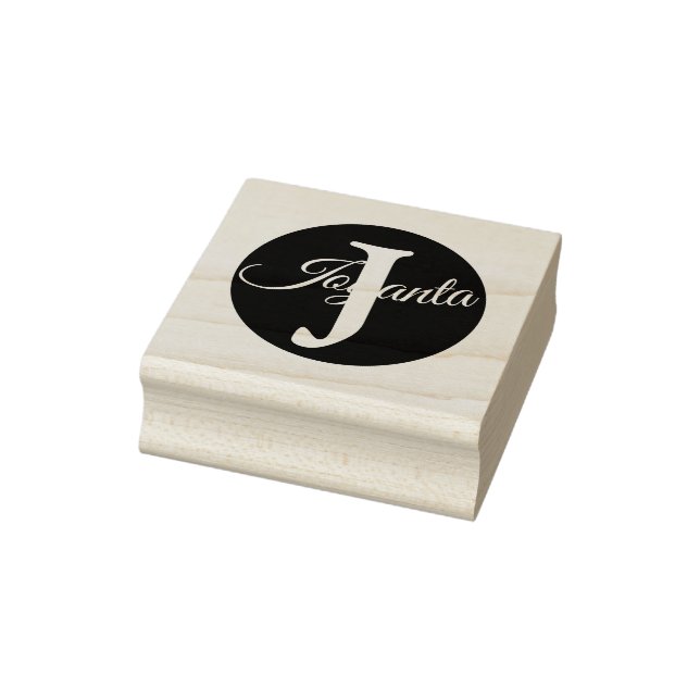 Carimbo De Borracha Custom  orange greay blue Monogram Elegant (Carimbo)