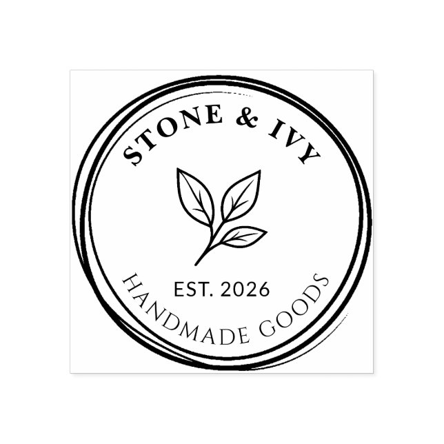 Carimbo De Borracha Custom Round Logo Rubber Stamp (Impressão)