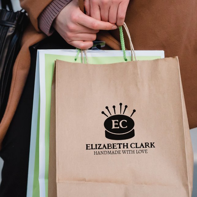 Carimbo De Borracha Custom Sewing Business, Large  (Criador carregado)