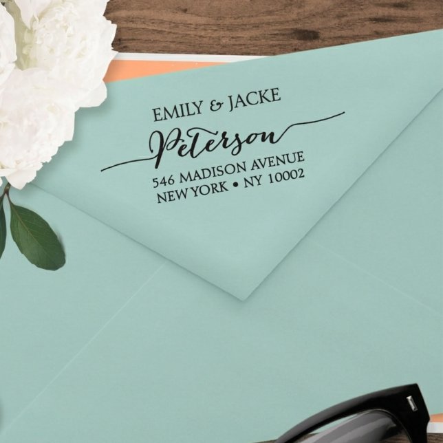 Carimbo De Borracha Custom Wedding Rubber Stamp Monogram Elegant (Criador carregado)