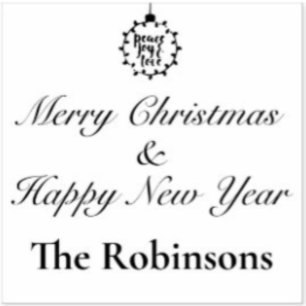 Carimbo De Borracha Customizable Name Merry Christmas & Happy New Year