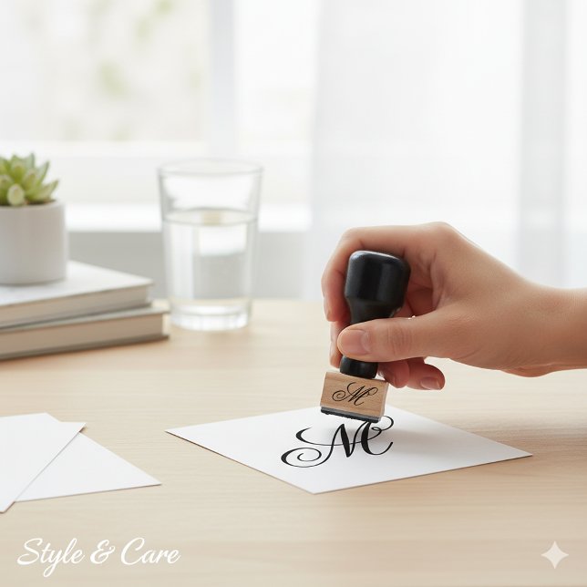Carimbo De Borracha Customizable Personalized Stylish Monogram (Customizable Personalized Stylish Monogram Rubber Stamp)