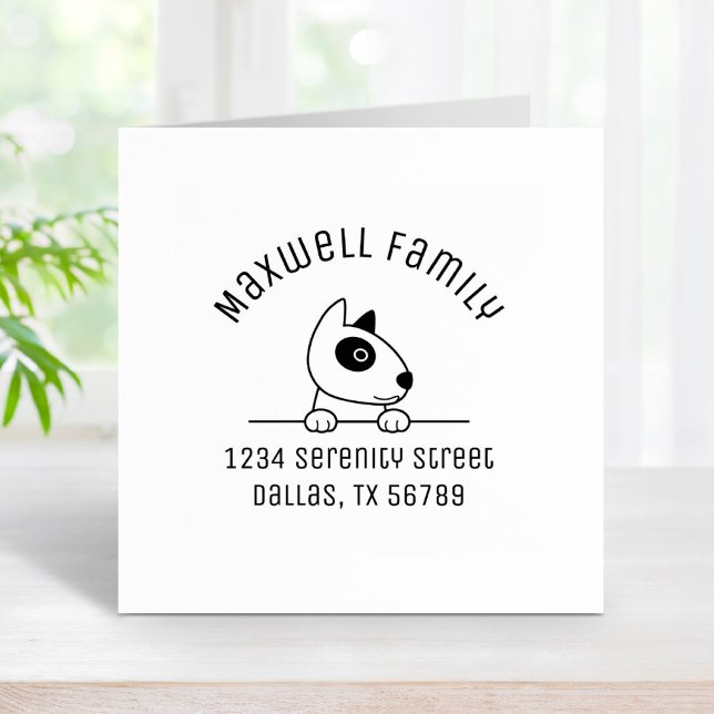 Carimbo De Borracha Cut Bull Terrier Dog Arch Family Endereço 2 (Criador carregado)