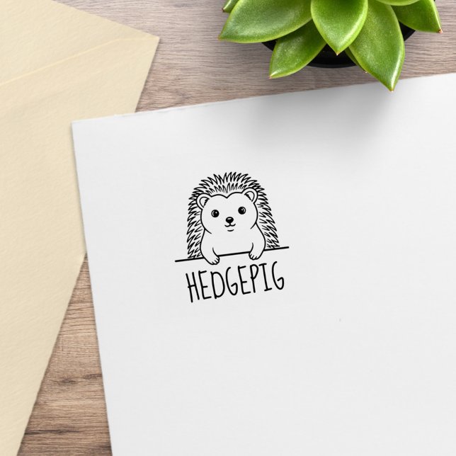Carimbo De Borracha Cute Hedgehog Custom Name (Criador carregado)