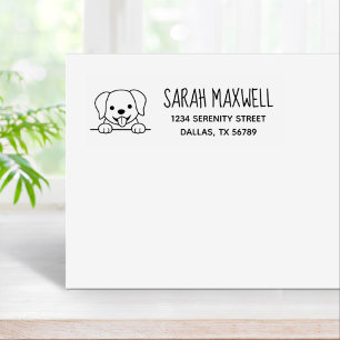 Carimbo De Borracha Cute Labrador Retriever Pet Address